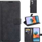 Voor Xiaomi Redmi Note 10 Pro Retro Kalfspatroon Gesp Horizontale Flip Leren Case met Houder & Kaartsleuven & Portemonnee (Zwart)