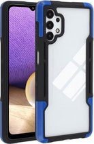 Voor Samsung Galaxy A32 TPU + pc + acryl 3 in 1 schokbestendige beschermhoes (blauw)