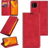 Voor Wiko Y62 Retro-skin Business magnetische zuignap lederen tas met houder & kaartsleuven en portemonnee (rood)