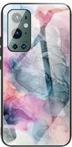For One Plus 9 Pro Abstract Marble Pattern Glass beschermhoes (Abstract Multicolor)