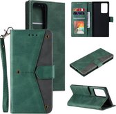 Voor Samsung Galaxy S20 Ultra Stitching Kalf Textuur Horizontale Flip Leren Case met Houder & Kaartsleuven & Portemonnee (Groen)