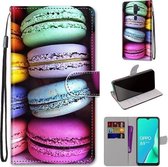 Voor OPPO A9 (2020) / A5 (2020) / A11X / A11 Gekleurde tekening Cross Texture Horizontale flip PU lederen tas met houder & kaartsleuven & portemonnee & lanyard (kleurrijke cakes)
