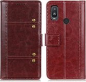 Voor Alcatel 1L (2021) Peas Crazy Horse Texture Horizontale Flip Leren Case met Houder & Kaartsleuven & Portemonnee (Bruin)