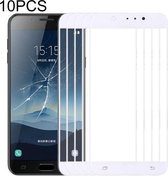 10 STUKS Front Screen Outer Glass Lens voor Samsung Galaxy C8 / C7100, C7 (2017) / J7 +, C710F / DS (Wit)