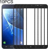 10 STKS Front Screen Outer Glass Lens voor Samsung Galaxy J7 (2016), J710F, J710FN, J710M / MN, J7108 (Zwart)