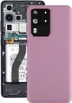 Batterij-achterklep met cameralensafdekking voor Samsung Galaxy S20 Ultra (roze)
