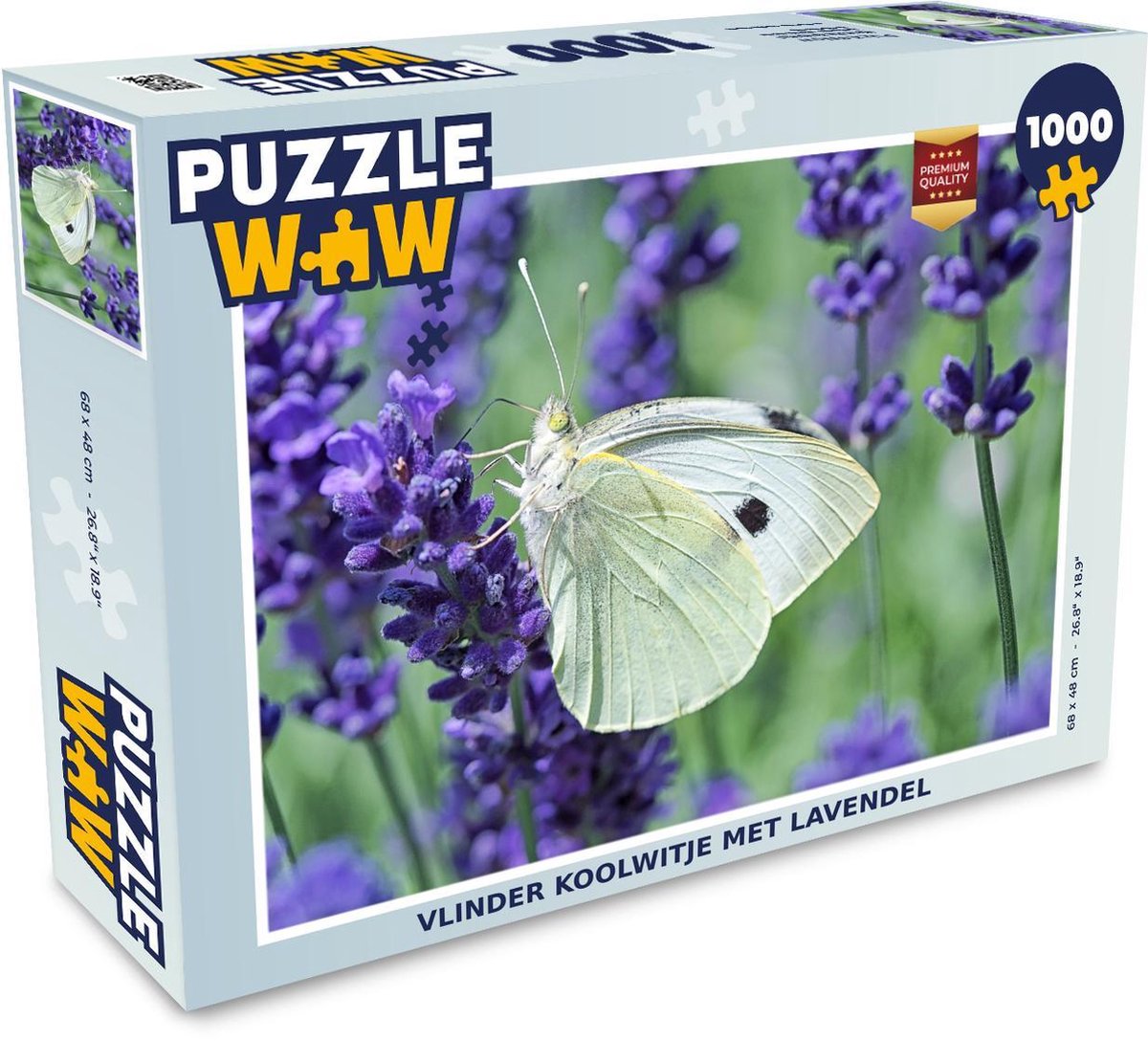 Afbeelding van product Puzzel 1000 stukjes volwassenen Koolwitje 1000 stukjes - Vlinder koolwitje met lavendel puzzel 1000 stukjes - PuzzleWow heeft +100000 puzzels