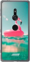 6F hoesje - geschikt voor Sony Xperia XZ2 -  Transparant TPU Case - Flamingo Floaty #ffffff