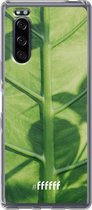 Sony Xperia 5 II Hoesje Transparant TPU Case - Leaves Macro #ffffff