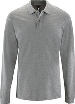 SOLS Heren Perfecte Lange Mouw Pique Polo Shirt (Grijze Mergel)