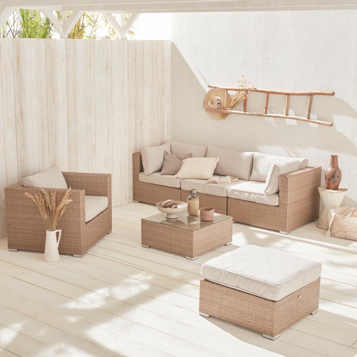 sweeek - Wicker loungeset caligari - 5 plaatsen
