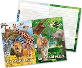 32x Safari/jungle themafeest uitnodigingen 27 cm - kinder verjaardag feest