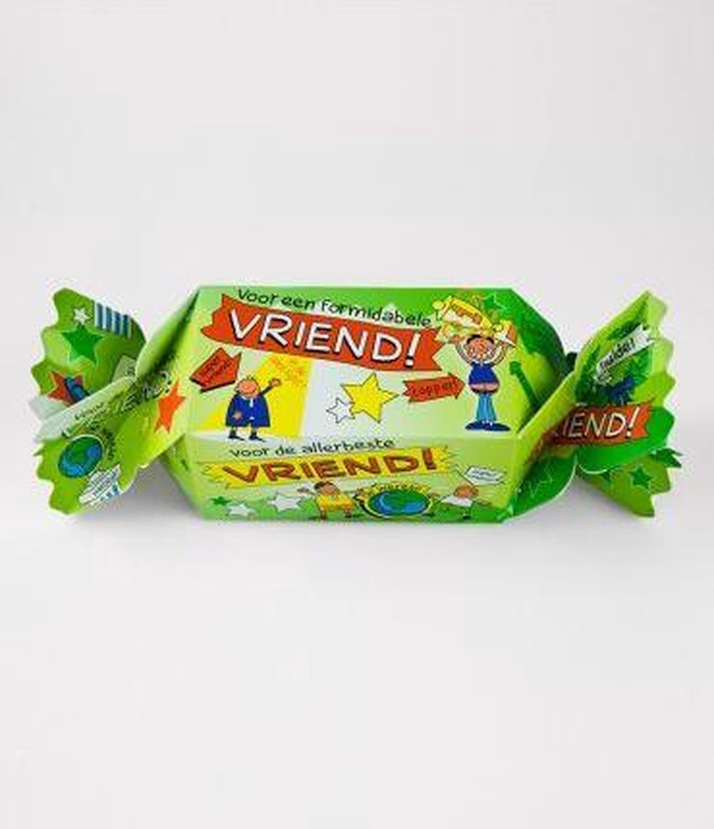 Snoeptoffee - Voor een formidabele vriend - Gevuld met luxe verpakte toffees - In cadeauverpakking met gekleurd lint