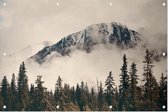 Misty Mountain Forest Sepia - Foto op Tuinposter - 60 x 40 cm