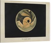 The Planet Mars, Étienne Léopold Trouvelot - Foto op Canvas - 60 x 45 cm