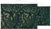 Droneshot van een bos,  - Foto op Textielposter - 90 x 60 cm