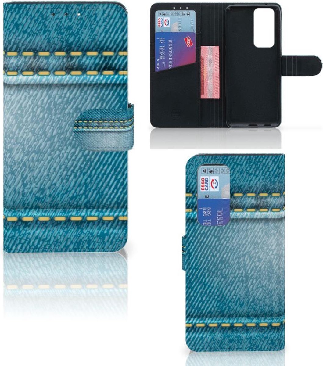 Boekhoesje voor OPPO Find X3 Neo 5G Wallet Case met Pasjes Jeans