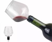 VSE wijnfles glas opzetstuk 9,3 x 13,5 cm