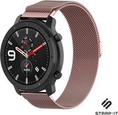Milanees Smartwatch bandje - Geschikt voor  Xiaomi Amazfit GTR Milanese band - roze - 42mm - Strap-it Horlogeband / Polsband / Armband