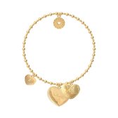 Lora di Lora Armband Bachata You & Me. Een individueel bandje voor female 18K Vermeil Goud 18 cm