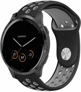 Siliconen Smartwatch bandje - Geschikt voor  Garmin Vivoactive 4s sport band - 40mm - zwart/grijs - Horlogeband / Polsband / Armband