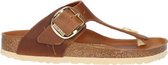 Birkenstock slipper GIZEH Big Buckle Cognac Natural Leather narrow - Maat 40