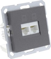 Q-Link S–Line contactdoos – telefoon – data – inbouw – 2 x 8–polig – antraciet
