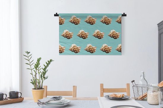 Tapisserie - Tapisserie - Coquillages - Motifs - Vert - 90x60 cm - Tapisserie