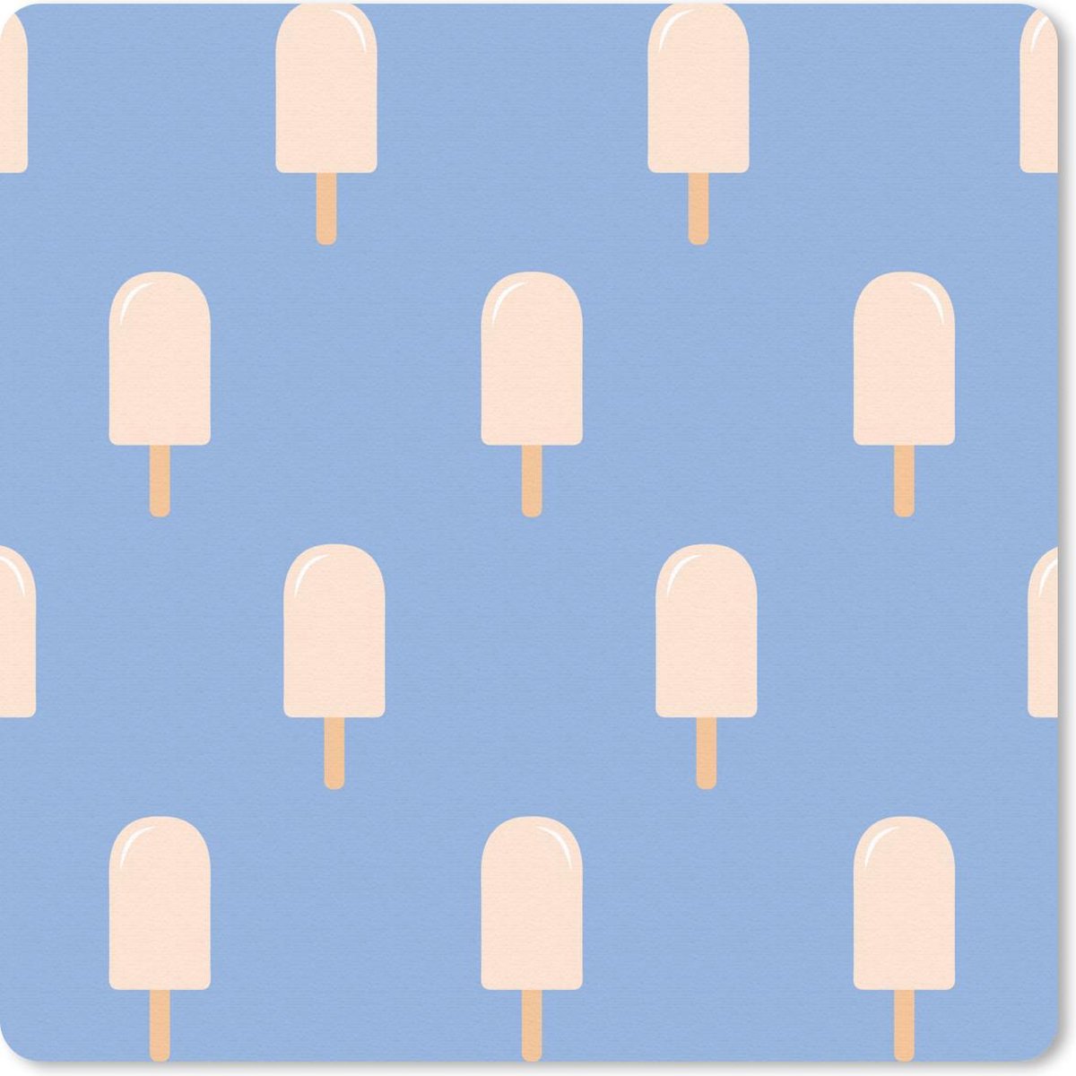 Muismat 20x20 cm - Mousepad IJs - Patronen - Blauw - Muismatten