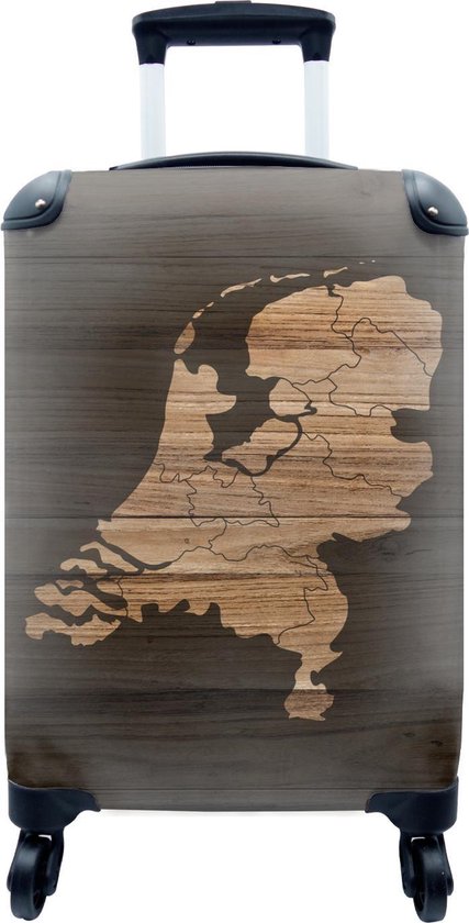 MuchoWow® Koffer - Landkaart - Nederland - Hout - Past binnen 55x40x20 cm en 55x35x25... |