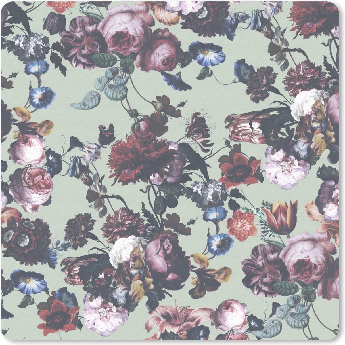 Muismat 30x30 cm - Mousepad Bloemen - Rozen - Groen - Muismatten