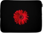 Laptophoes 17 inch - Bloem - Rood - Macro - Laptop sleeve - Binnenmaat 42,5x30 cm - Zwarte achterkant