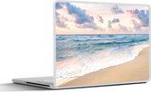 Laptop sticker - 14 inch - Strand - Wolken - Pastel - 32x5x23x5cm - Laptopstickers - Laptop skin - Cover