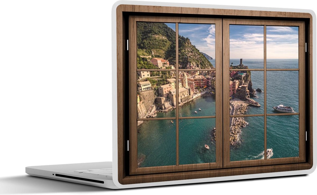 Laptop sticker - 12.3 inch - Doorkijk - Ramen - Eiland - 30x22cm - Laptopstickers - Laptop skin - Cover