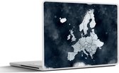 Laptop sticker - 13.3 inch - Europa Kaart - Aquarelverf - Blauw - 31x22,5cm - Laptopstickers - Laptop skin - Cover