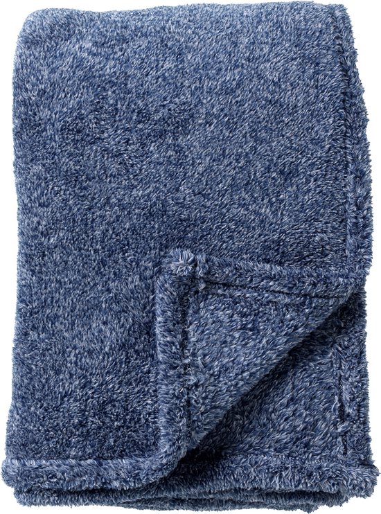 Dutch Decor - OSCAR - plaid 140x180 cm - fleece deken - gemêleerd - Insignia Blue - blauw