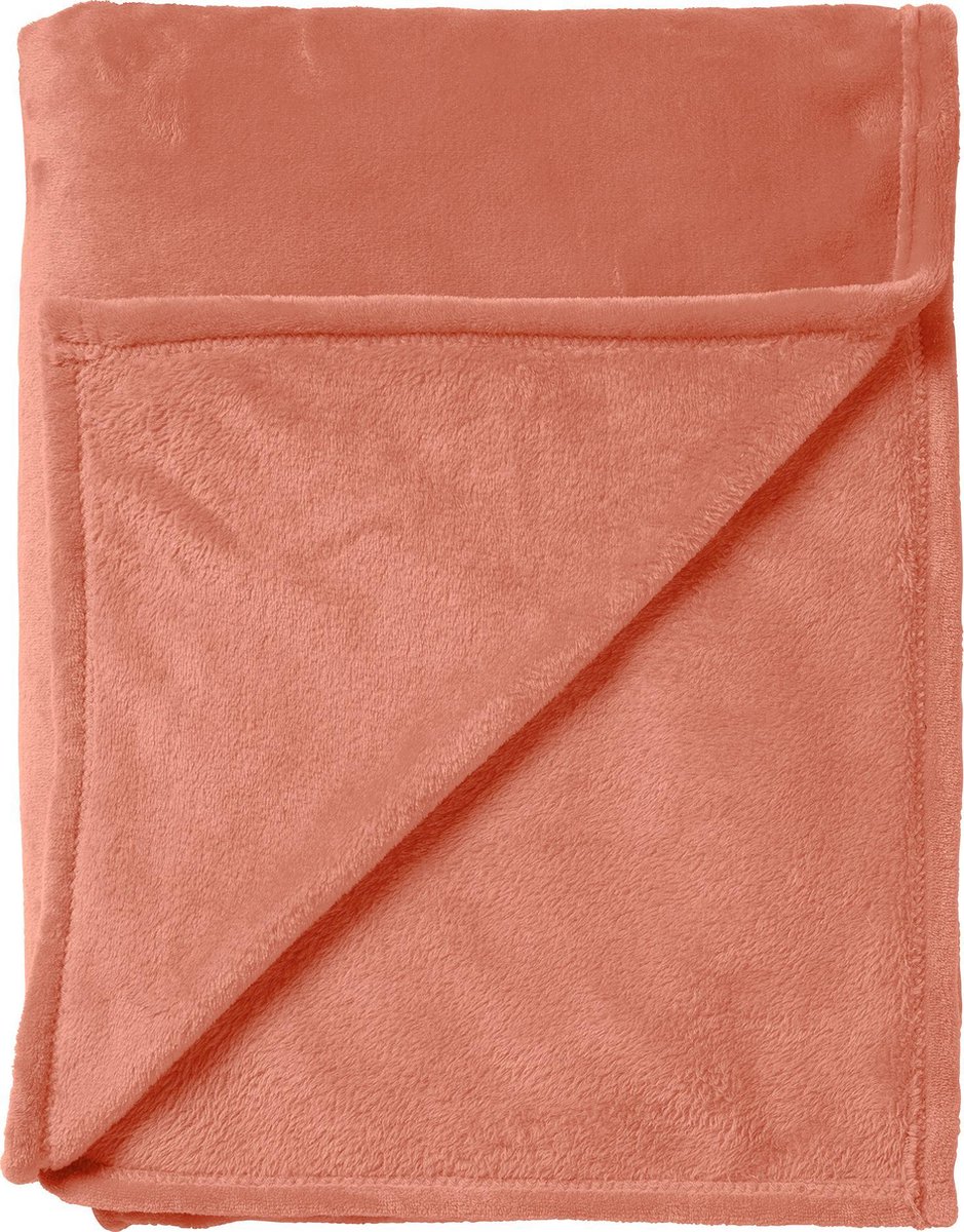 Dutch Decor - CHARLIE - plaid 200x220 cm - extra grote fleece deken - effen kleur - Muted Clay - roze