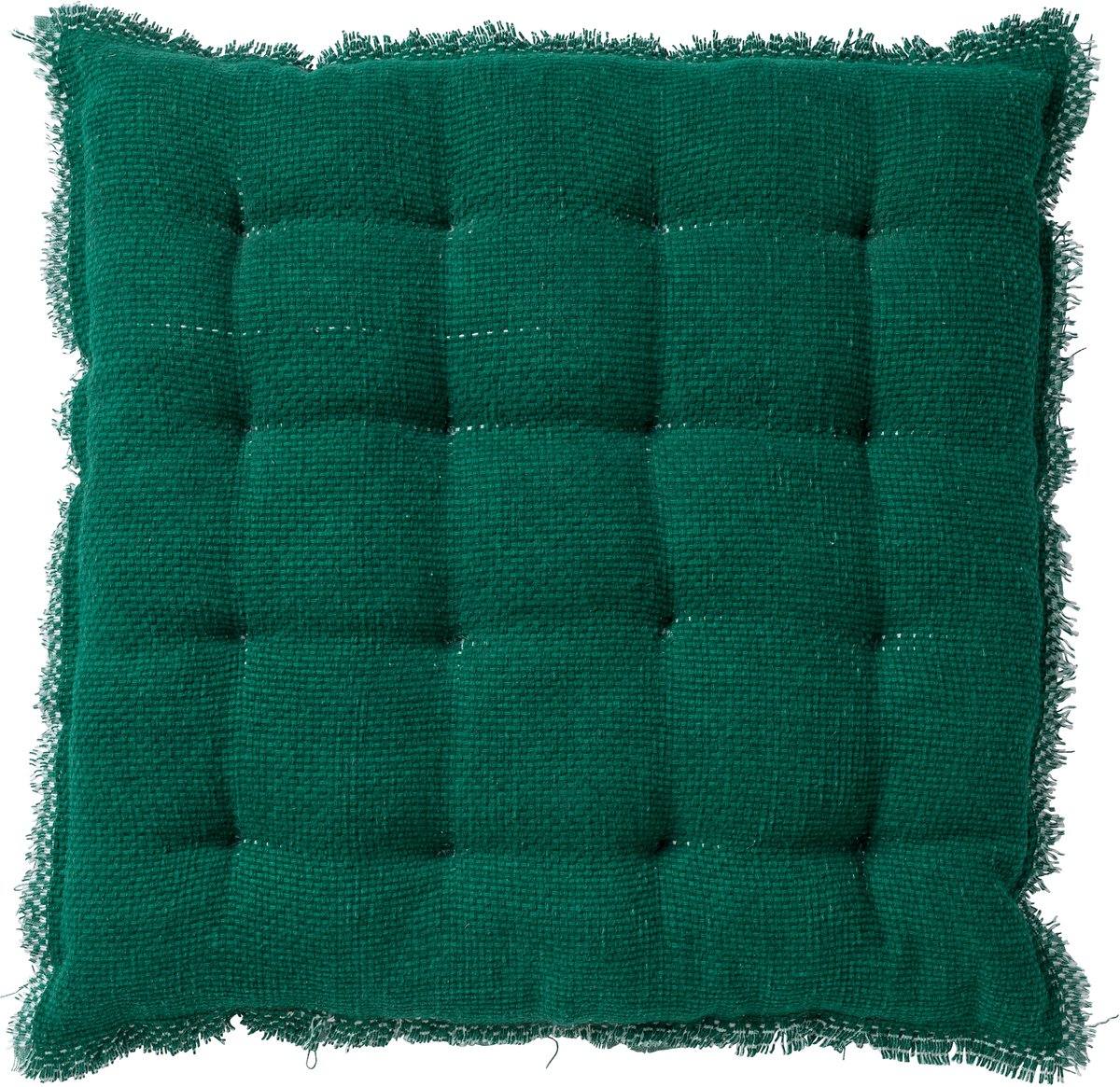 Dutch Decor BURTO - stoelkussen 40x40 cm - gewassen katoen - Galapagos Green - groen - Zitkussen Donkergroen