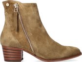 Notre-V 03-230 Enkellaarsjes - Enkelboots met rits - Dames - Camel - Maat 41