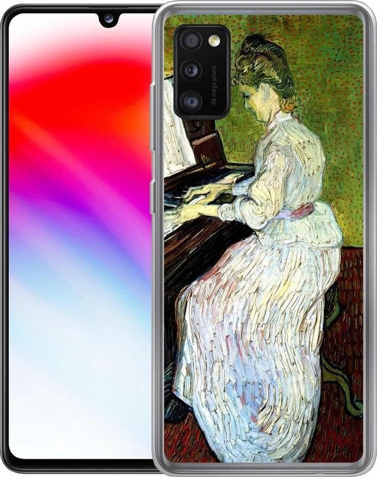 Telefoonhoesje Geschikt voor Samsung Galaxy A41 hoesje - Marguerite Gachet op de piano - Vincent van Gogh - Siliconen Telefoonhoesje Telefoonhoesje
