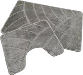 Ikado  Badmat set klassiek grijs  50 x 80 cm + 40 x 50 cm