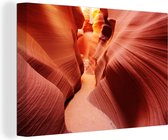 Canvas Schilderij Wereldberoemde Antelope Canyon - 120x80 cm - Wanddecoratie