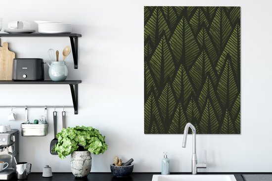 Canvas schilderij 60x80 cm - Wanddecoratie Abstracte illustratie van naaldbos - Muurdecoratie woonkamer - Slaapkamer decoratie - Kamer accessoires - Schilderijen op canvas