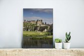 Canvas Schilderij Carcassonne - Rivier - Kasteel - 30x40 cm - Wanddecoratie