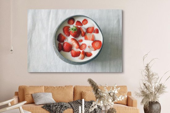 Tableau sur toile Fraise - Kom - Table - 150x100 cm - Décoration murale
