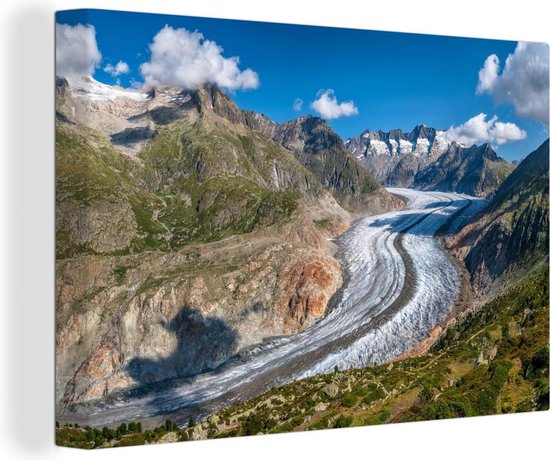 Le glacier d'Aletsch dans les Alpes suisses sur toile 120x80 cm - Tirage photo sur toile (Décoration murale salon / chambre)