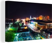 Centre-ville de Baton Rouge aux Etats-Unis pendant la nuit Toile 90x60 cm - Tirage photo sur toile (Décoration murale salon / chambre)