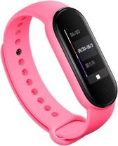 Siliconen Smartwatch bandje - Geschikt voor  Xiaomi Mi Band 5 siliconen bandje - knalroze - Horlogeband / Polsband / Armband