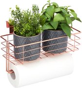 hangmand kast - met keukenrolhouder - badkamer - keuken - metalen mandje - koper