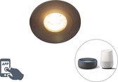 QAZQA xena - Moderne Dimbare LED Smart Inbouwspot incl. wifi met Dimmer voor badkamer - 1 lichts - Ø 7.8 cm - Zwart -